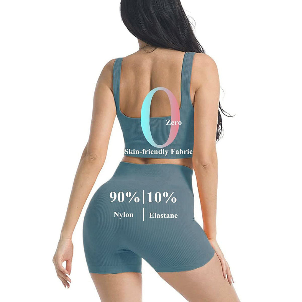 High Waist Running Shorts + Yoga Crop Top Sets(BUY 2 FREE SHIPPING)