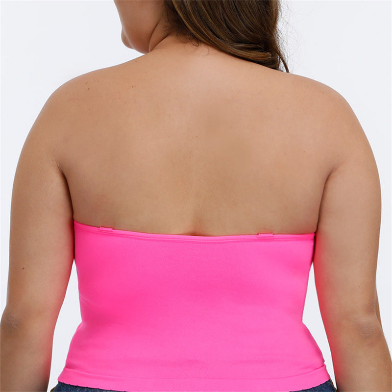 Pink Detachable Strap Seamless Bra