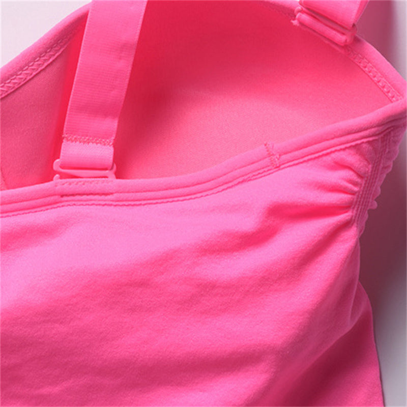 Pink Detachable Strap Seamless Bra