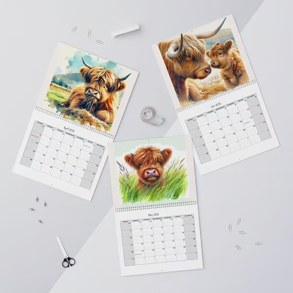 🐮Highland Cow Calendar 2026 📅