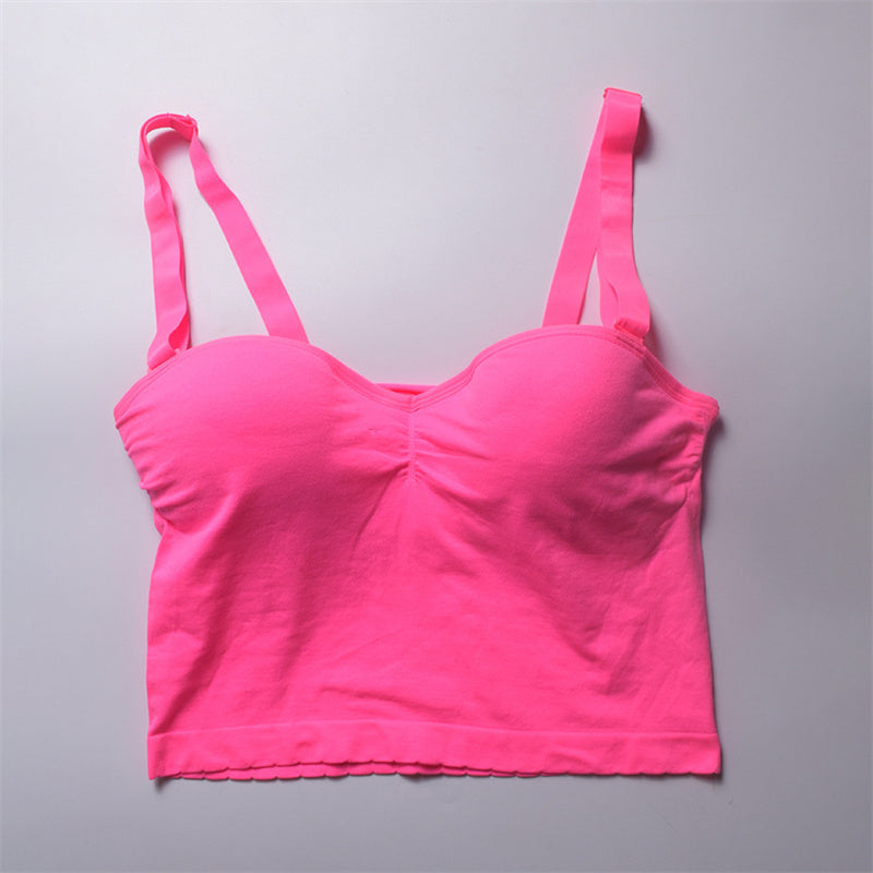 Pink Detachable Strap Seamless Bra