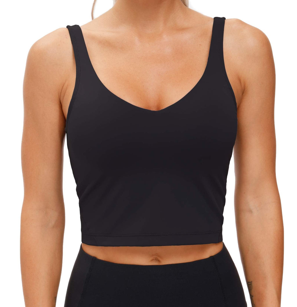 Women's Longline Sports Bra - Wirefree Padded Support Yoga Bras