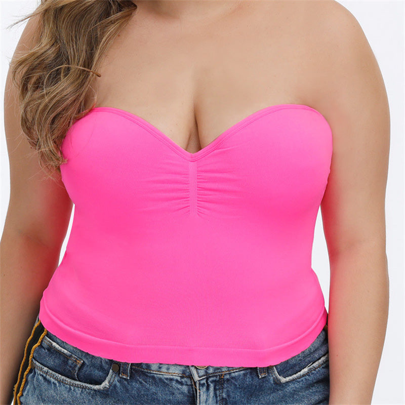 Pink Detachable Strap Seamless Bra