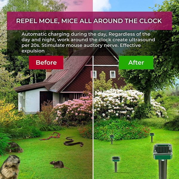Solar Power Mouse Mole Snakes Pest Rodent Repeller