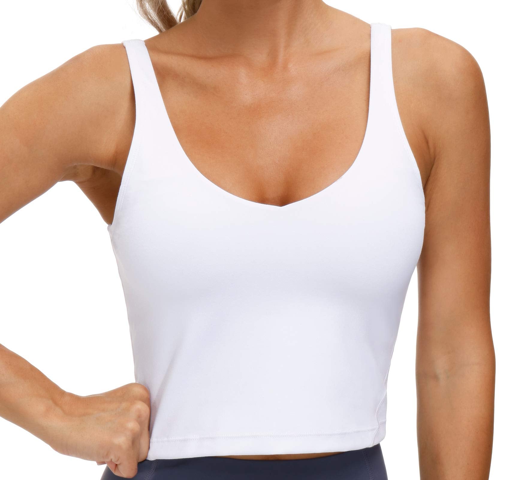Women's Longline Sports Bra - Wirefree Padded Support Yoga Bras