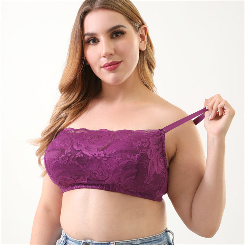 Lace-Trimmed Bandeau Bra