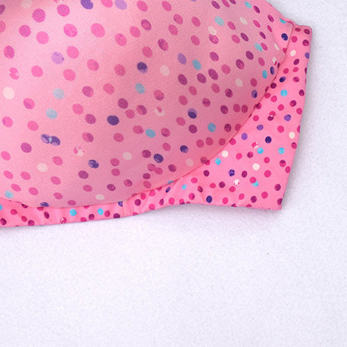 Dot Print Glossy Wireless Bra