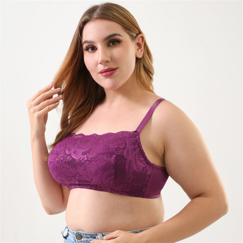 Lace-Trimmed Bandeau Bra
