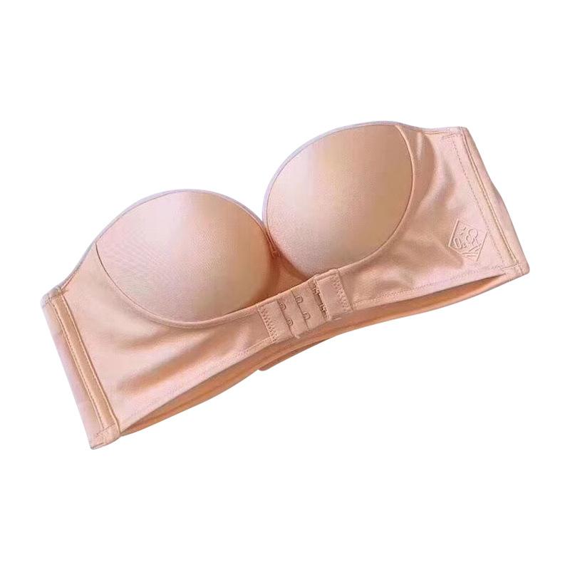 Strapless bra with front buckle