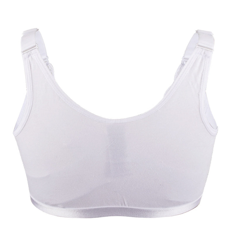 Lace Mesh Panel Front Button Bra
