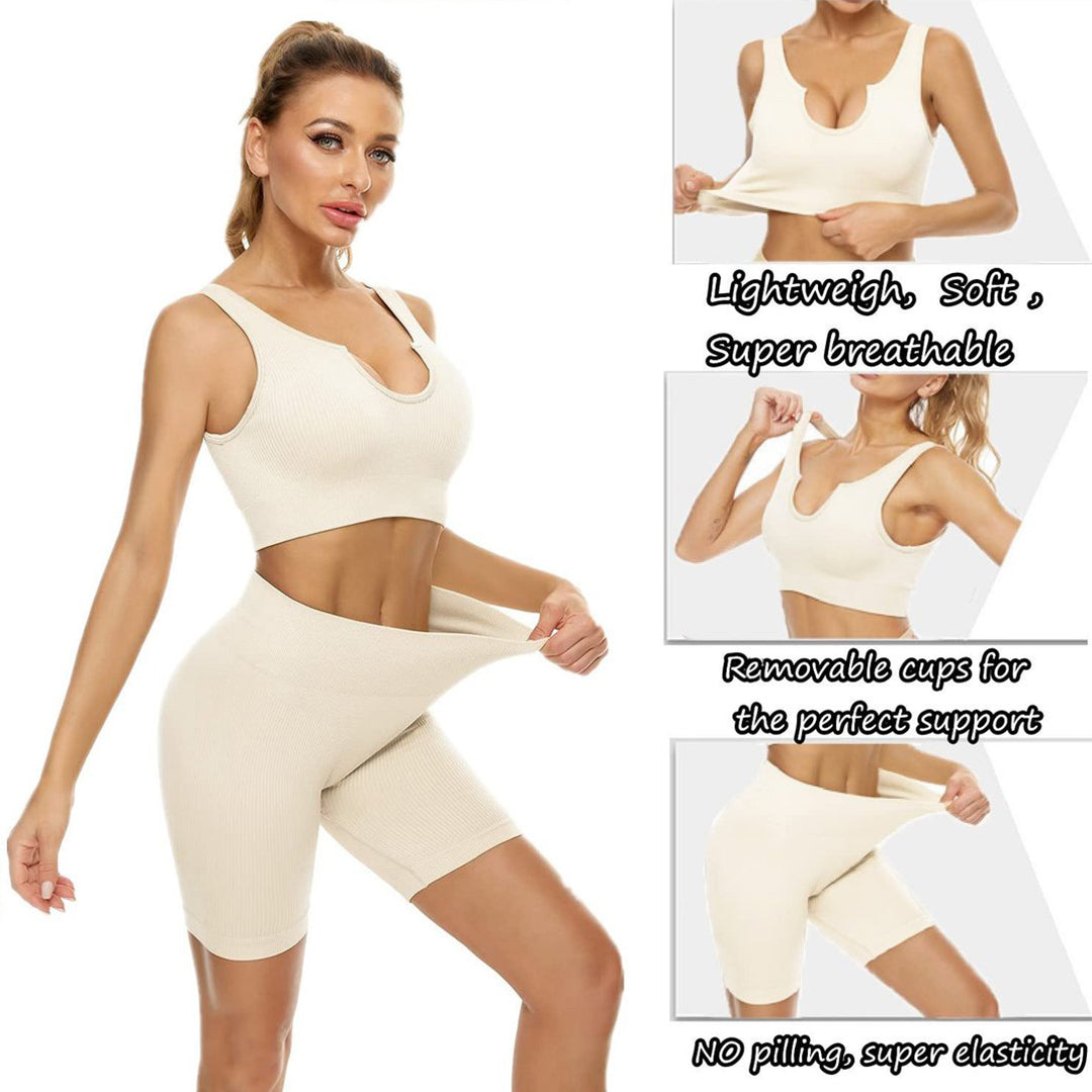 High Waist Running Shorts + Yoga Crop Top Sets(BUY 2 FREE SHIPPING)