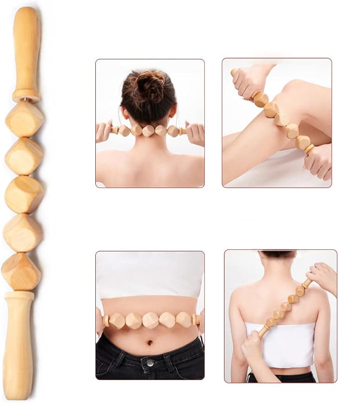 Solid wood full body universal massage stick