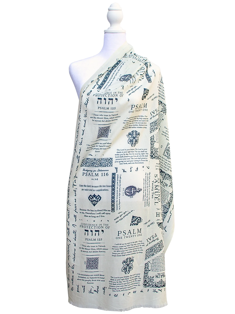Handmade scripture shawl