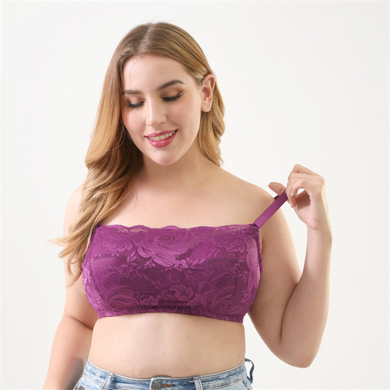 Lace-Trimmed Bandeau Bra