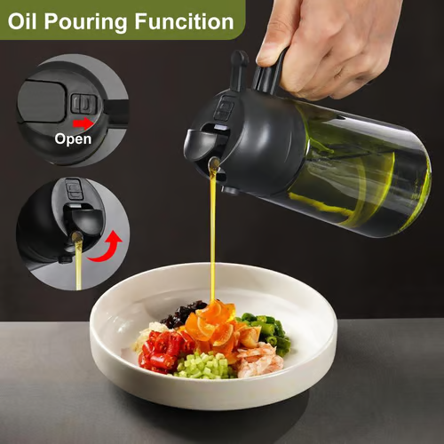 🎁💕2 in 1 Glass Oil Sprayer & Dispenser🔥