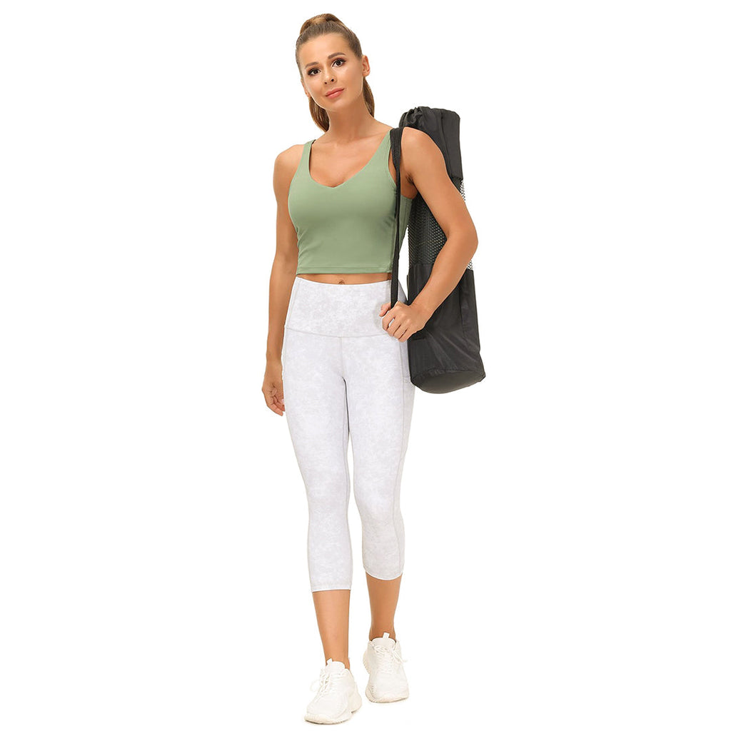 Women's Longline Sports Bra - Wirefree Padded Support Yoga Bras