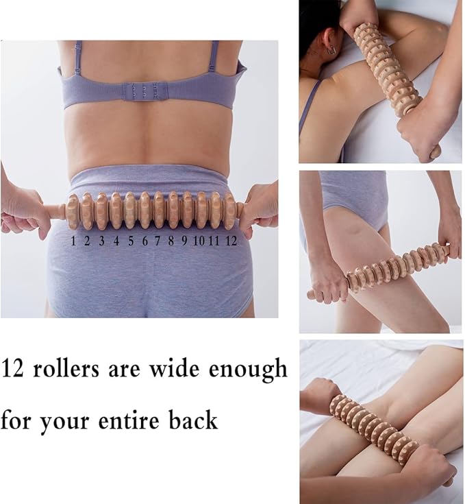 Solid wood full body universal massage stick