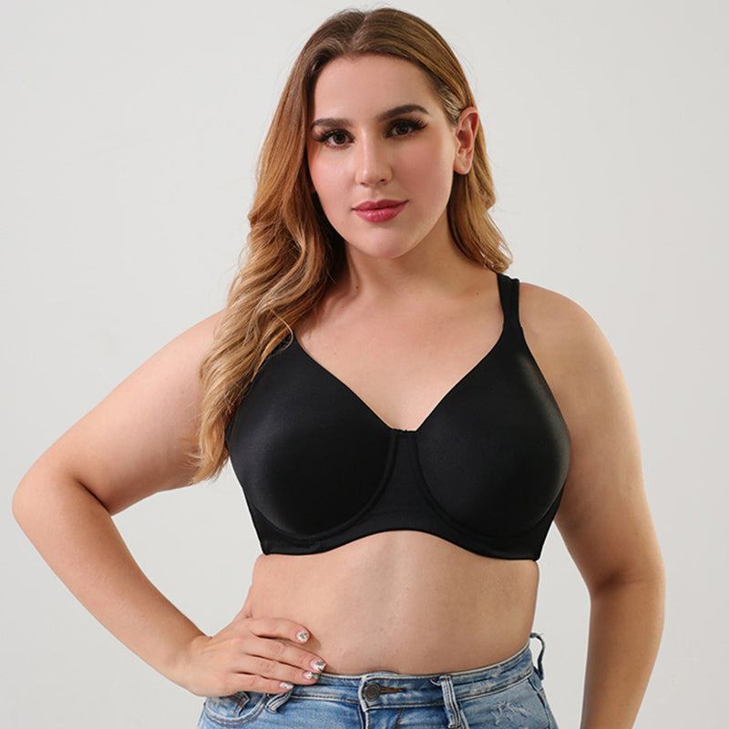 Solid Push-Up Wide Straps Bra