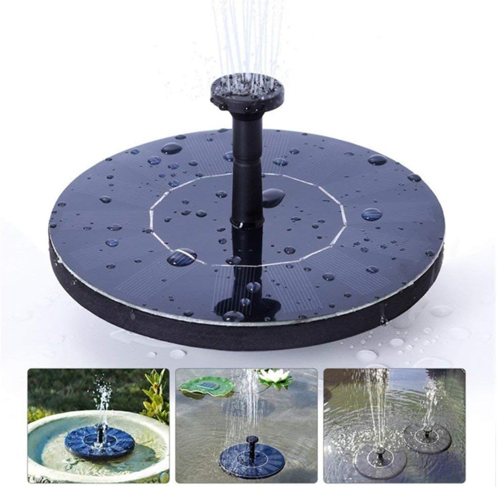 Solar-powered bird bath fountain