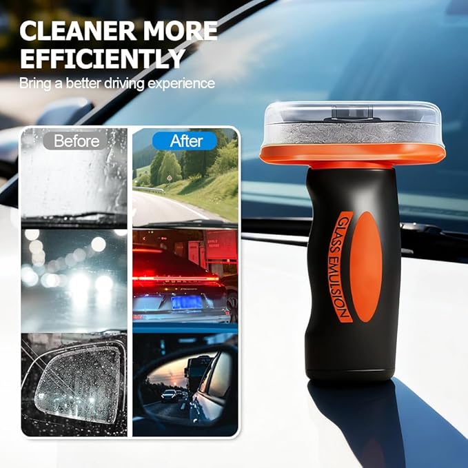 Glass cleaning brush for removing oil film