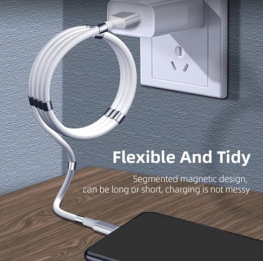 Portable fast charging cable magnetic suction