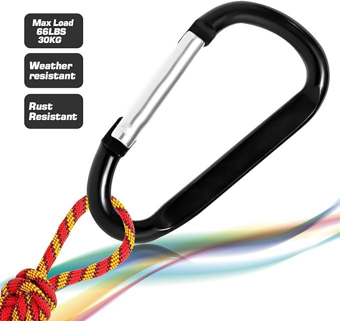 6pcs mixed color carabiners, key ring key chain hooks