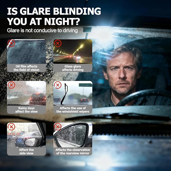 Glass cleaning brush for removing oil film