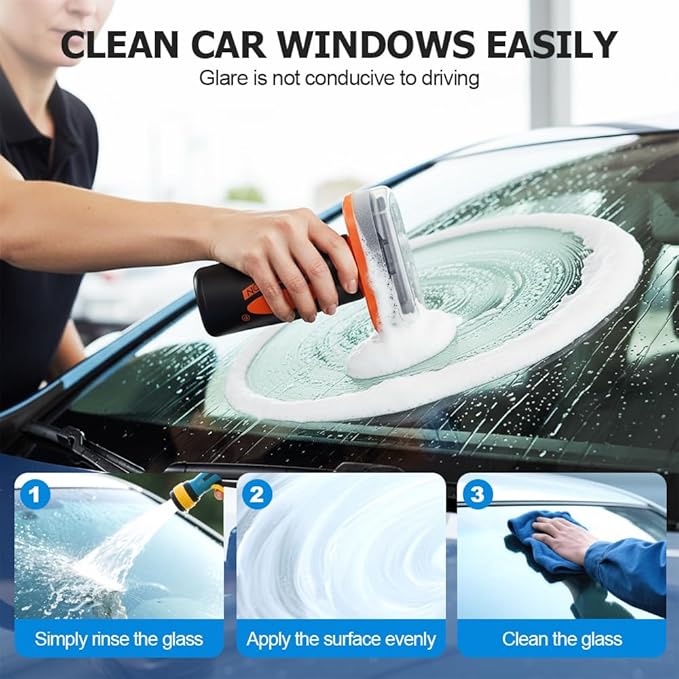 Glass cleaning brush for removing oil film