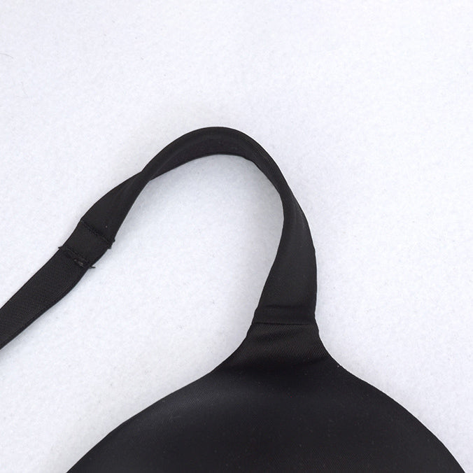 Solid Push-Up Wide Straps Bra