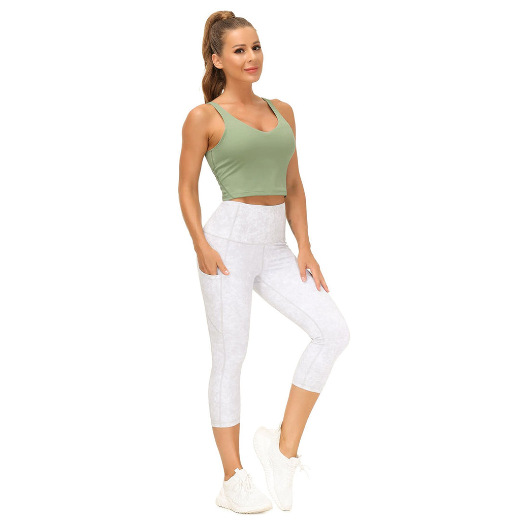 Women's Longline Sports Bra - Wirefree Padded Support Yoga Bras