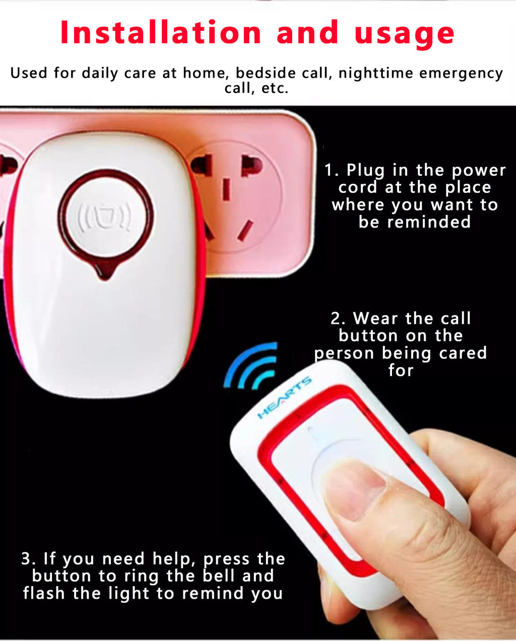 Emergency button to call the elderly