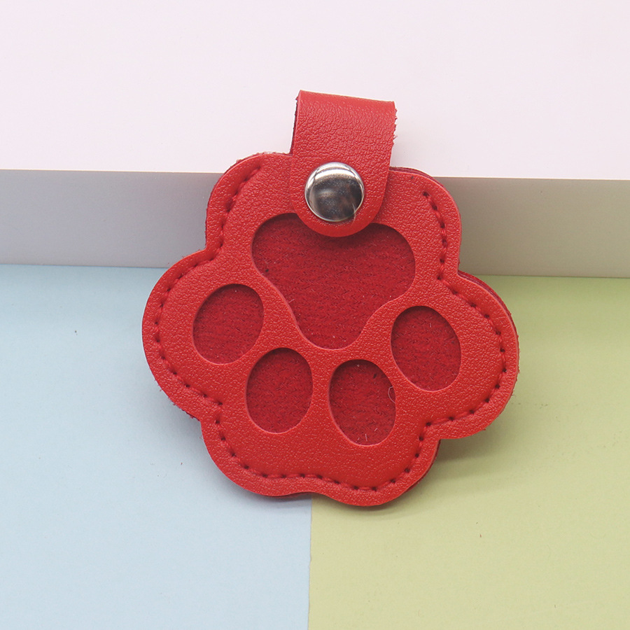 Creative pet hair storage leather keychain