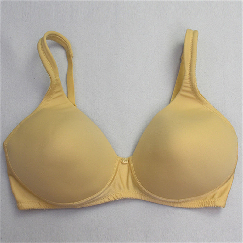 Yellow Push-Up Wide Straps Bra