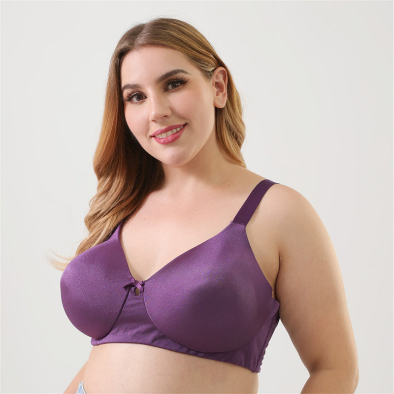 Purple Full Cup Solid Bra