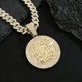 Round Letter Pendant Necklace with Full Diamonds