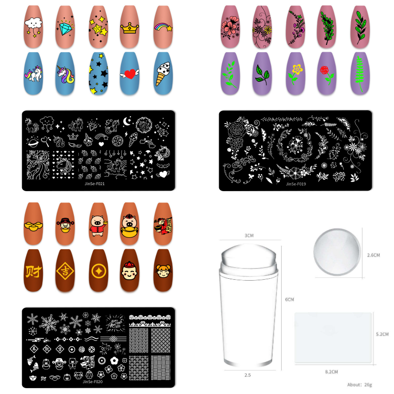 Nail Art Printing Tools + Silicone Stamps