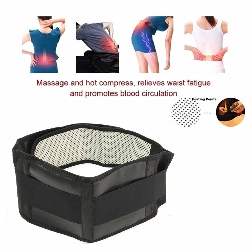 Self-heating magnetic lumbar support