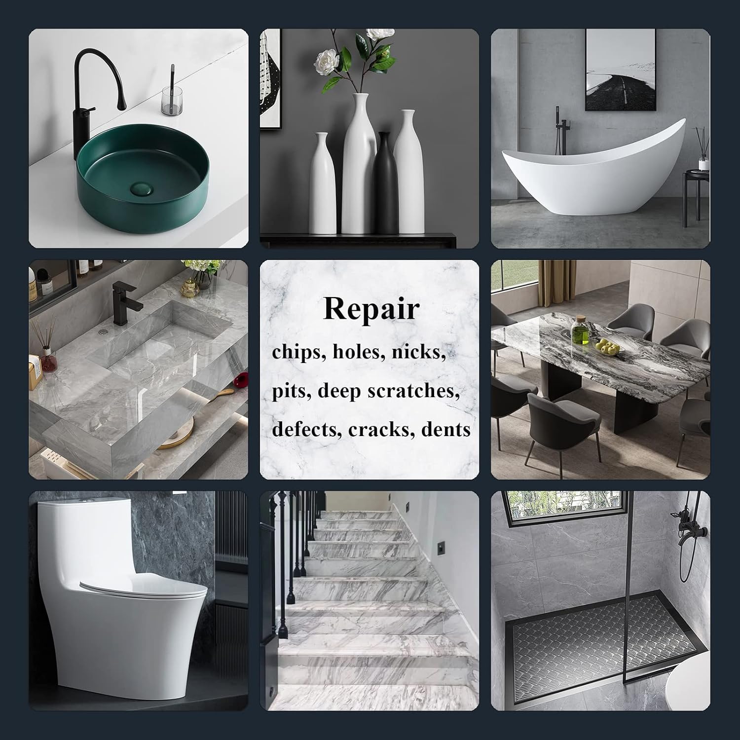 Tile repair paste（A tool kit and six colors of paint paste are included for free.）