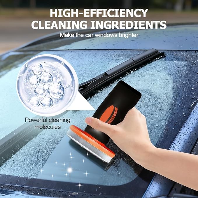 Glass cleaning brush for removing oil film