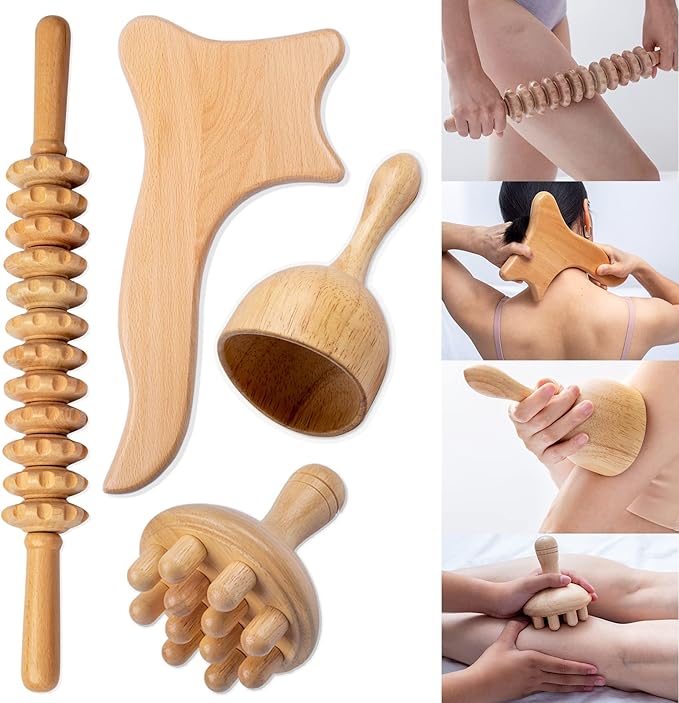 Solid wood full body universal massage stick