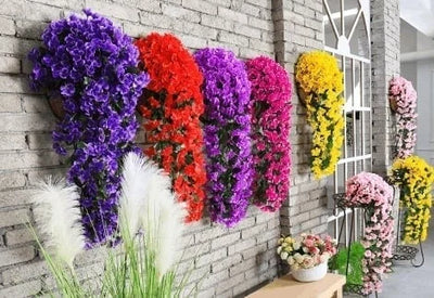 🌺🌷VIVID ARTIFICIAL HANGING ORCHID BUNCH