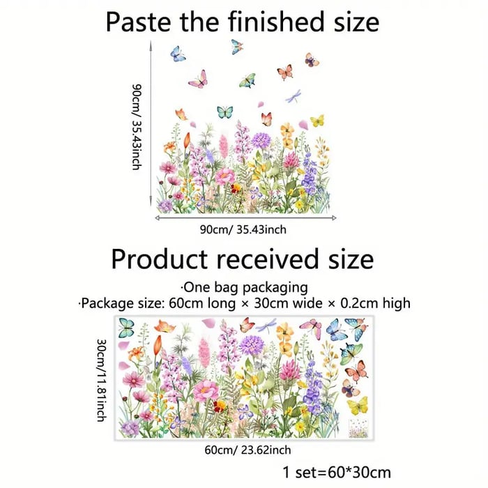 💐Colorful Floral Bouquet Window Sticker🖼️(Cut to size freely)✨
