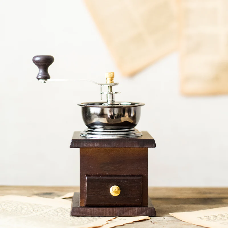 Vintage Solid Wood Manual Coffee Grinder