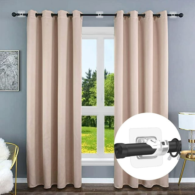 Non-drilled curtain rod brackets