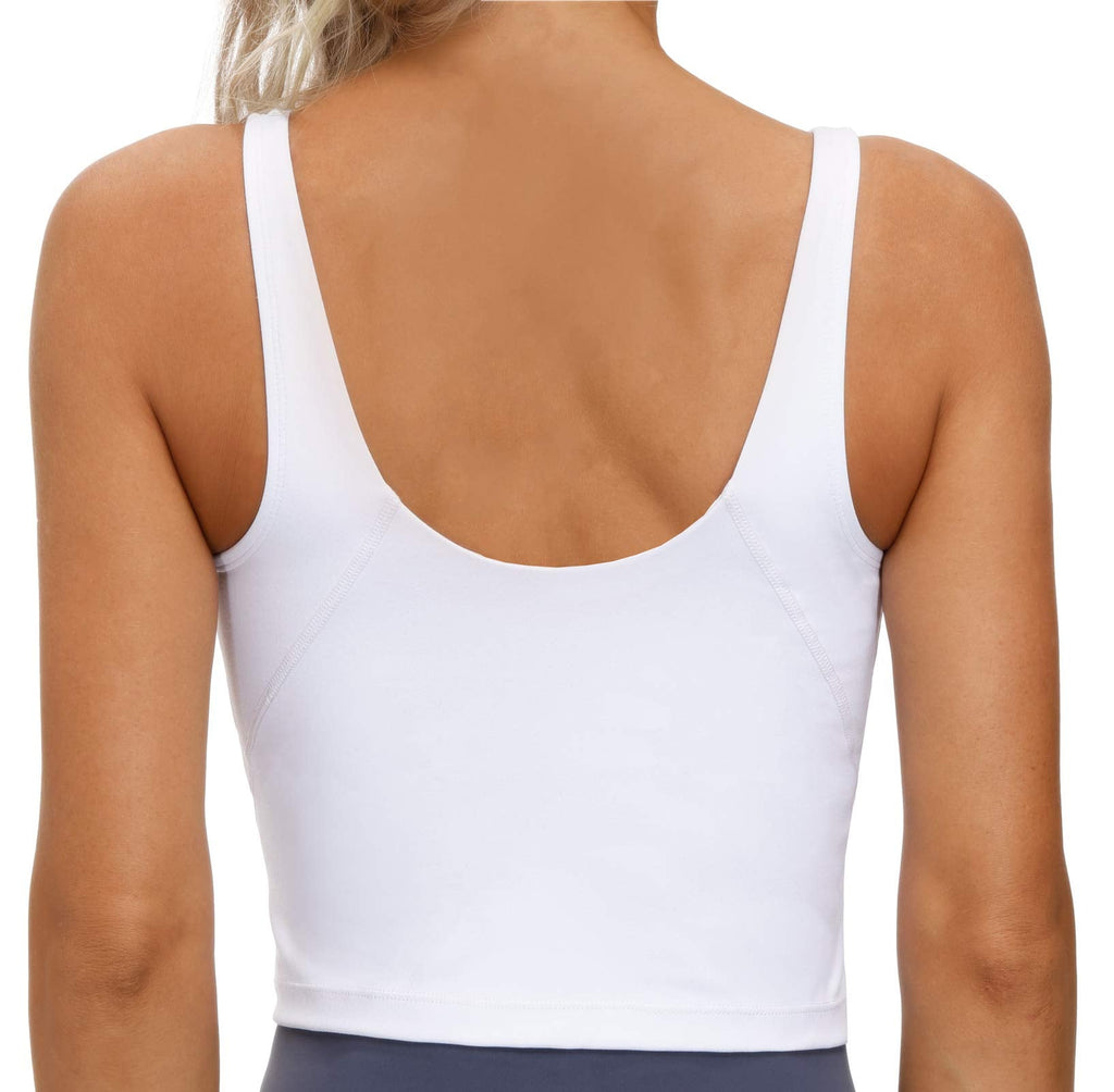 Women's Longline Sports Bra - Wirefree Padded Support Yoga Bras