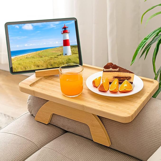 Recliner Arm Storage Tray Durable Wooden Sofa Arm Clip Table