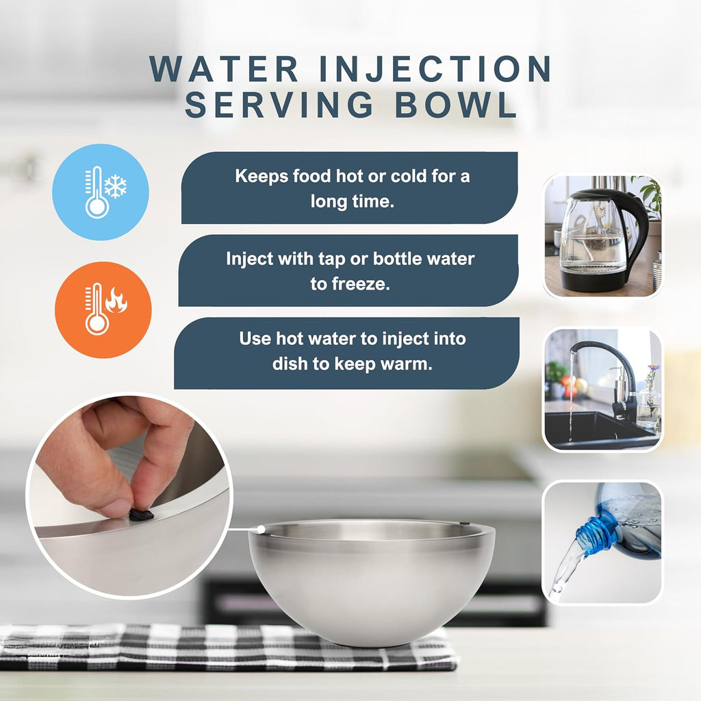 Stainless steel double layer thickened water filling mixing bowl
