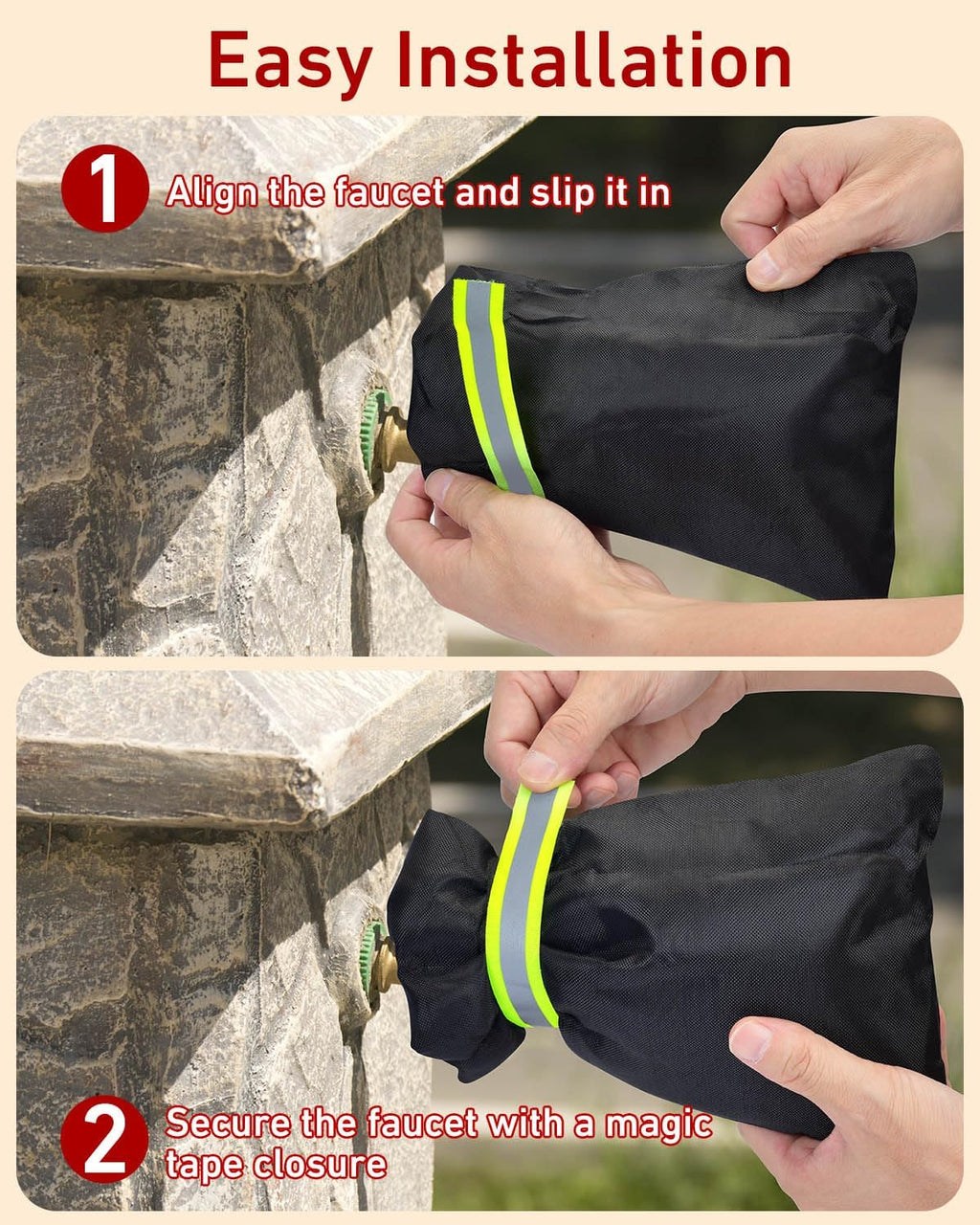 Outdoor faucet frost protection cover