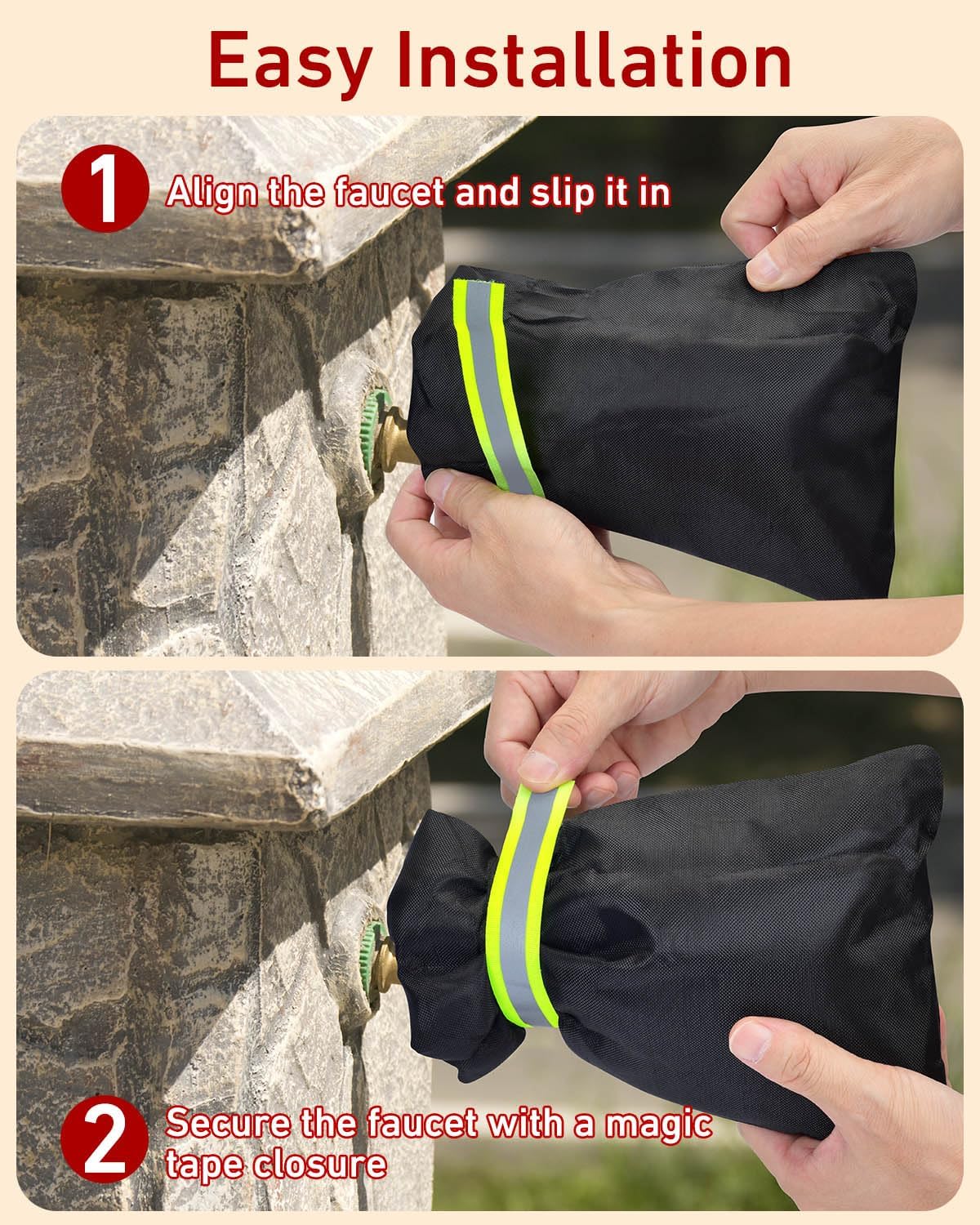 Outdoor faucet frost protection cover