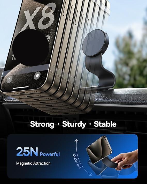 Magnetic car phone holder